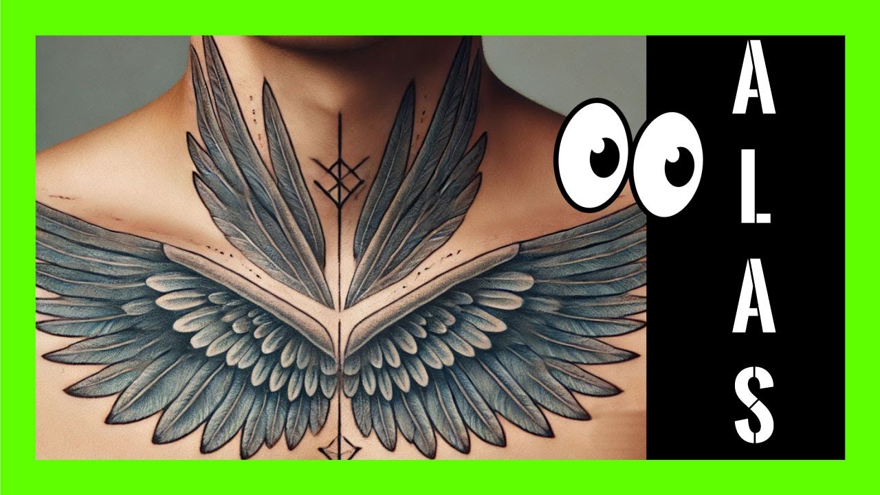 tatuajes de alas en el cuello para hombres