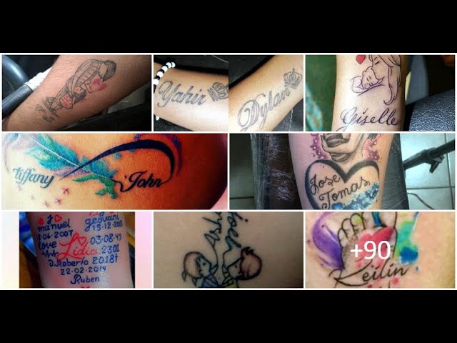 diseños de tatuajes de nombres en el brazo