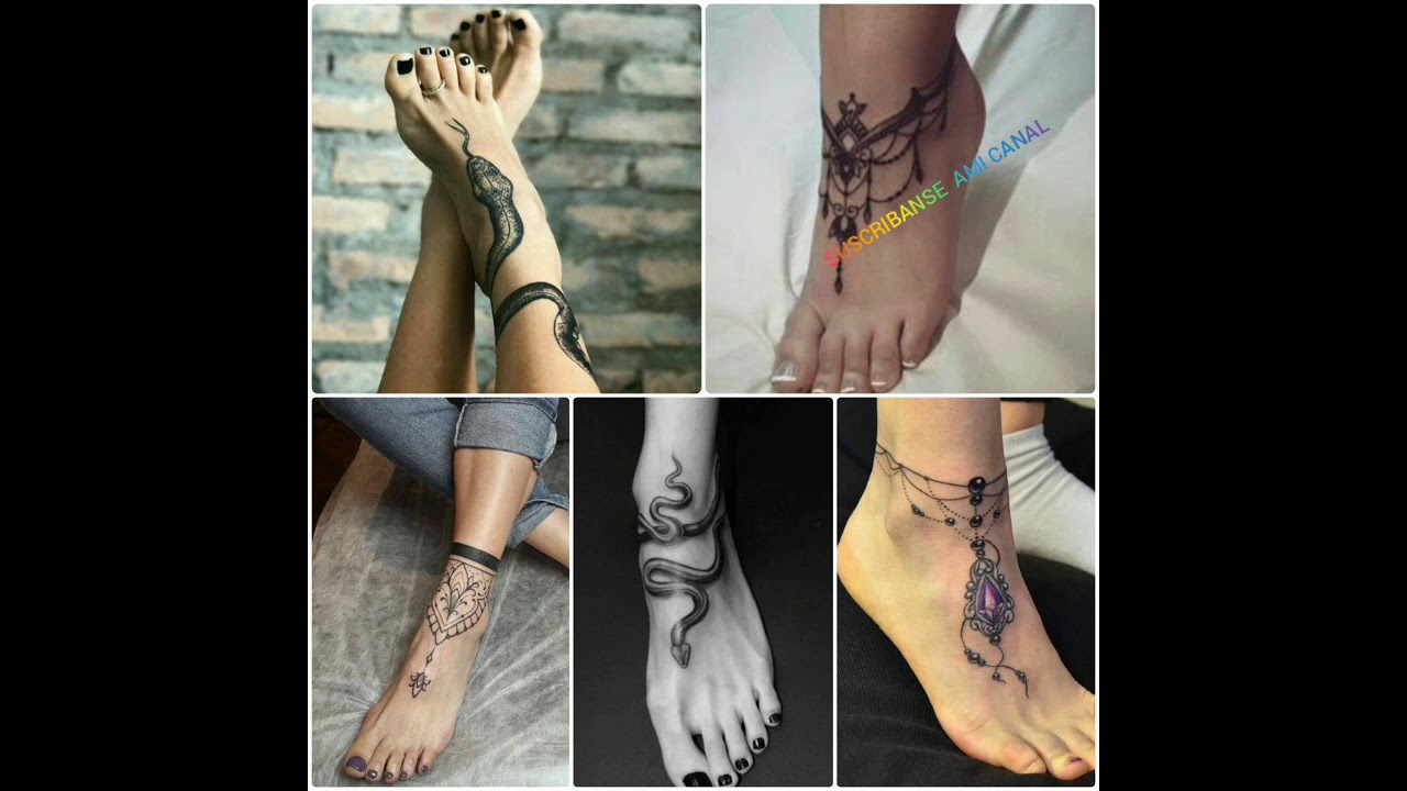 tatuajes de pulseras para mujer en el pie