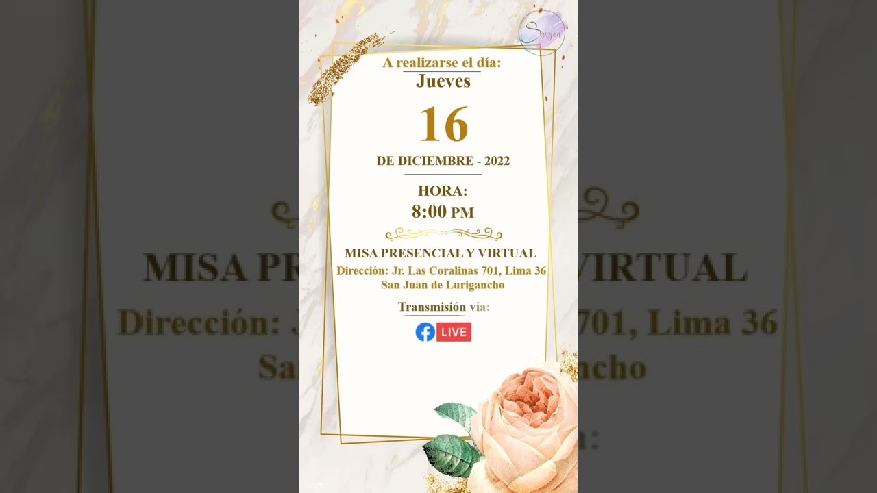 invitacion a misa de 1 mes de fallecido