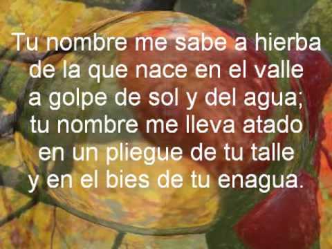 tu nombre me sabe a hierba serrat letra